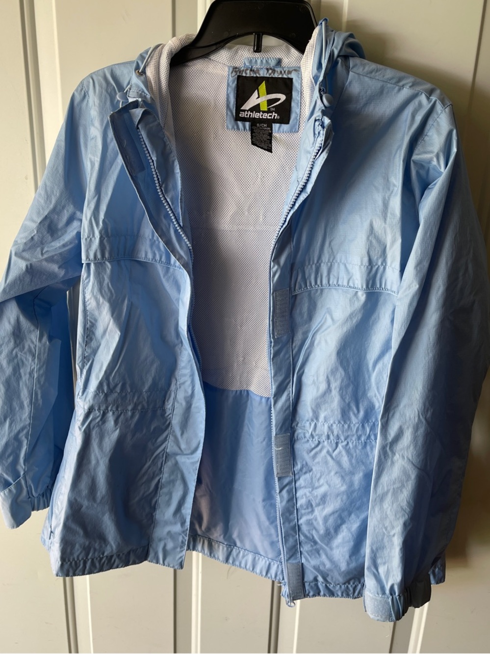 Athletech Light Blue Women’s Hooded Rain Jacket